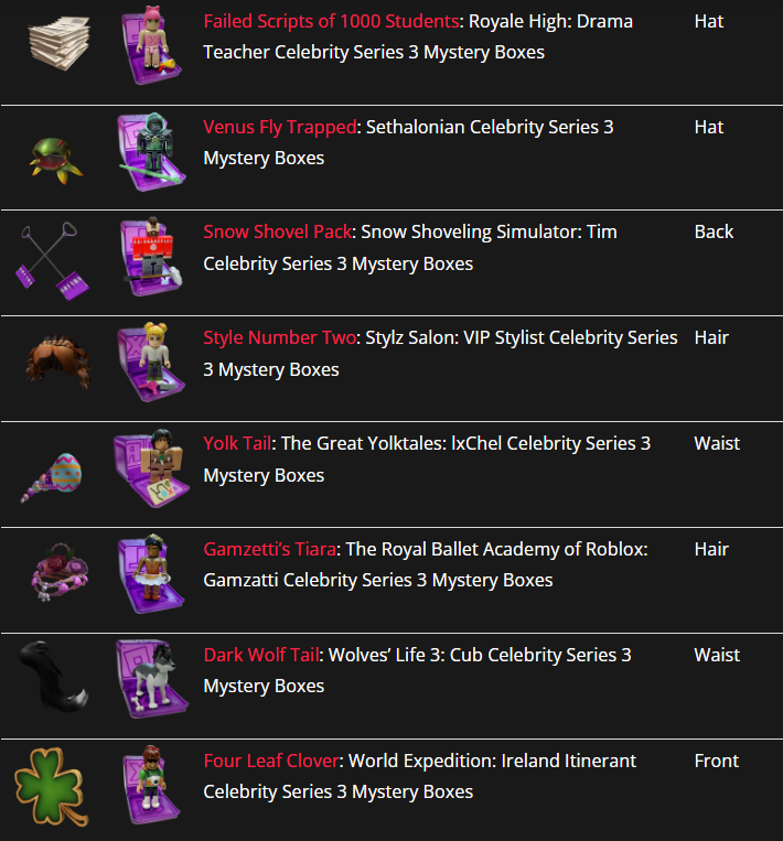 ROBLOX CELEBRITY SERIES 3 / Action Series 5 (Serie Redvalk) Bonus