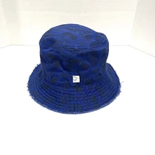 Aerie Offline Cobalt Blue Bandana Print Bucket Hat With Raw Edge Rim One Size