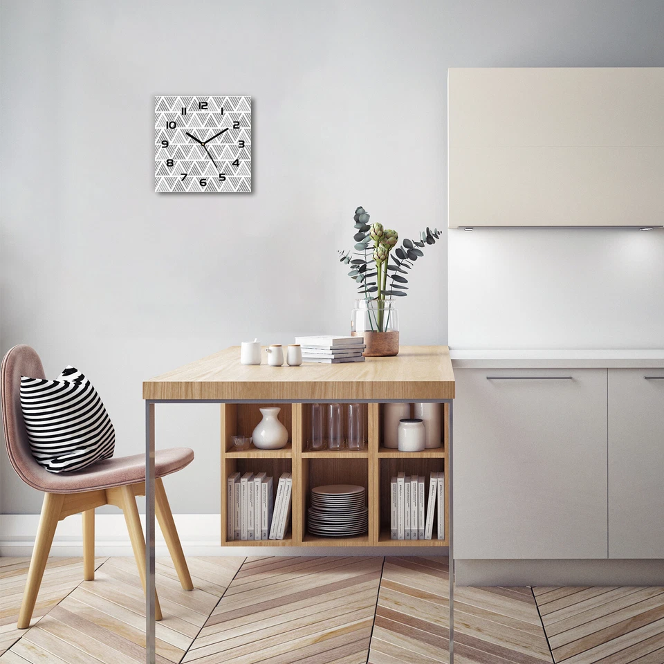 Horloge Murale En Verre moderne Moderne Triangle 30x30 - Photo 3/4