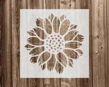Sunflower Stencil, Durable Handmade Mylar Reusable Craft Painting Template, 2211
