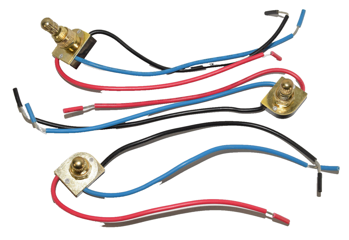 3x ZE-115 Switch 3-WAY 2 Circuit BRASS ROTARY CANOPY SWITCH 3/8