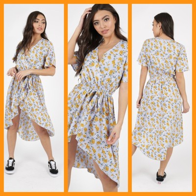 dip hem wrap dress