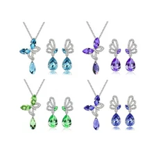 4SETS Dangle Butterfly Necklace earring sets, Clearance sale, Jewelry bulk sale