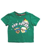 Paw Patrol Toddler Boys Green Snowflake Puppy Dog Marshall T-Shirt Tee Shirt