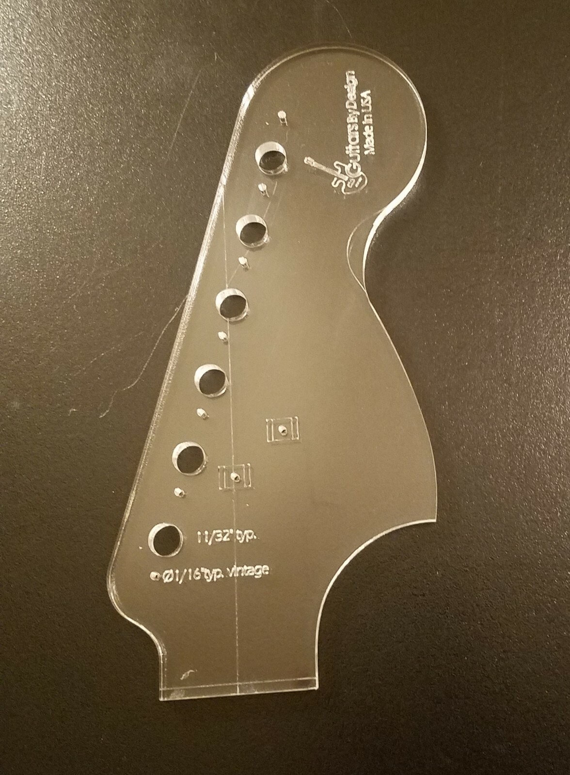 Guitar Headstock Template Tuner Drill Pattern Vintage Strat neck Kluson  HSVST | eBay
