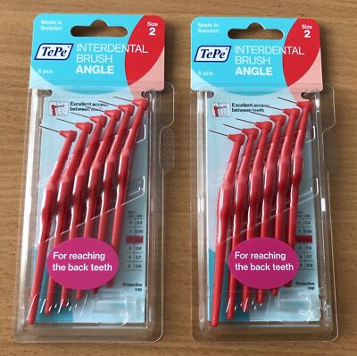 Interdental Tipe Winkelbürsten rot Größe 2 x 2er Pack