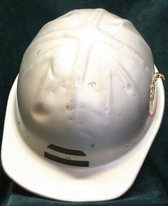 Vintage BF McDonald Co Aluminum Metal Safety Hard Hat Mining Oil Construction 