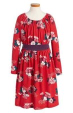 EUC Tea Collection Girls Kata Obi Dress, Red, Size 5