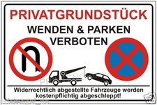 Parkplatz,Schild,Hinweisschild,Privatgrundst&uuml;ck,wenden und Parken verboten P181