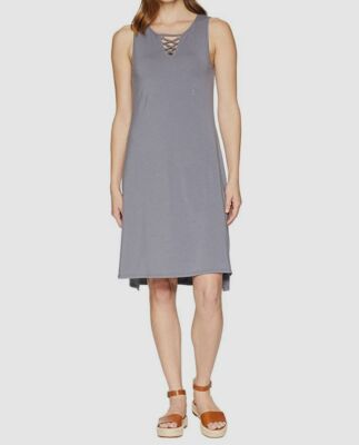$90 Mod-o-doc Women's Gray Lace-Up Sleeveless Knit Jersey Tank Dress Size M  | eBay