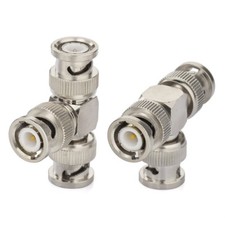 2x BNC Male to Two Male Tee Type Connector Adapter for CATV CCTV Vedio Camera