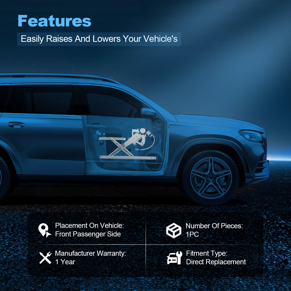 Regulador de ventana eléctrica delantero derecho con motor para Ford Explorer 1991-2001 Foto 3 de 4