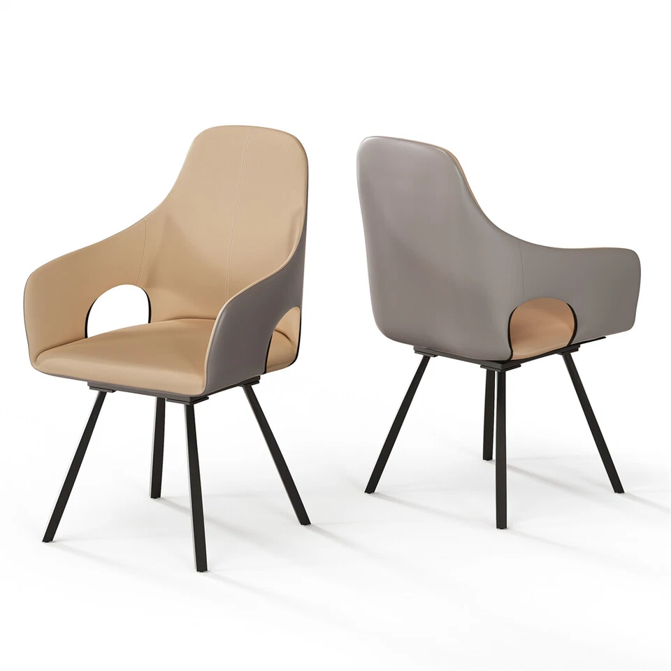 drehbar Esszimmerstuhl 2er Set Leder Küchenstuhl Essstuhl Polsterstuhl Armlehne