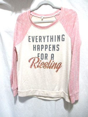 P.J. Salvage Medium Everything Happens For a Riesling Long Sleeve PJ Lounge Top