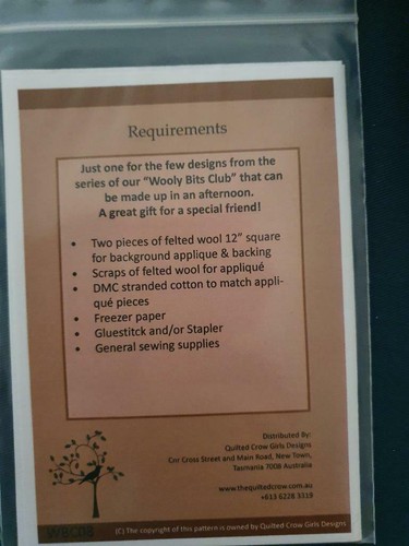 Quilted Crow Girls Designs Rhubarb Spice Wooly Bits Club By Deidre Bond preowned - Foto 2 di 2