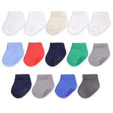 Baby 14-Pack Grow Fit Flex Zones Cotton Stretch Low Cut Socks - Unisex, Girl...
