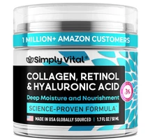 SimplyVital Collagen, Retinol & Hyaluronic Acid Cream - 1.7 Fl Oz - Pack of 1