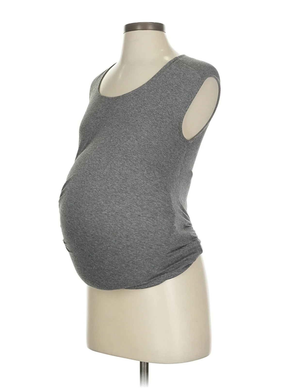 Luxe Essentials for a Pea in the Pod Women Gray Sleeveless T-Shirt XS Maternity