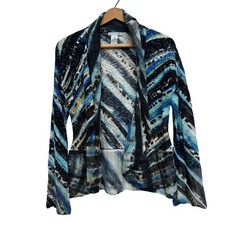 Alberto Makali Women  s Cardigan - Size PS - Gorgeous Mixed Blue Pattern