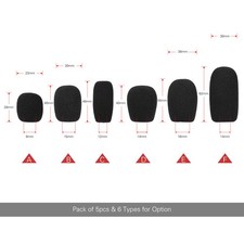 Mini Microphone Windscreens Mic Foam Covers For Lapel Headset Microphone Black