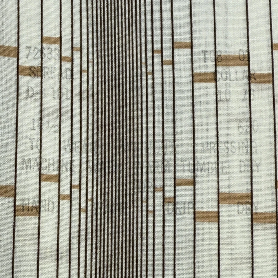 Camisa de vestir vintage Sears para hombre grande marrón tostado rayas geométricas manga corta años 70 Foto 4 de 4