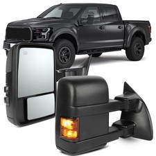 Pair Tow Mirrors for Ford F250 F350 F450 F550 1999 2007 Heated Turn Signal Black