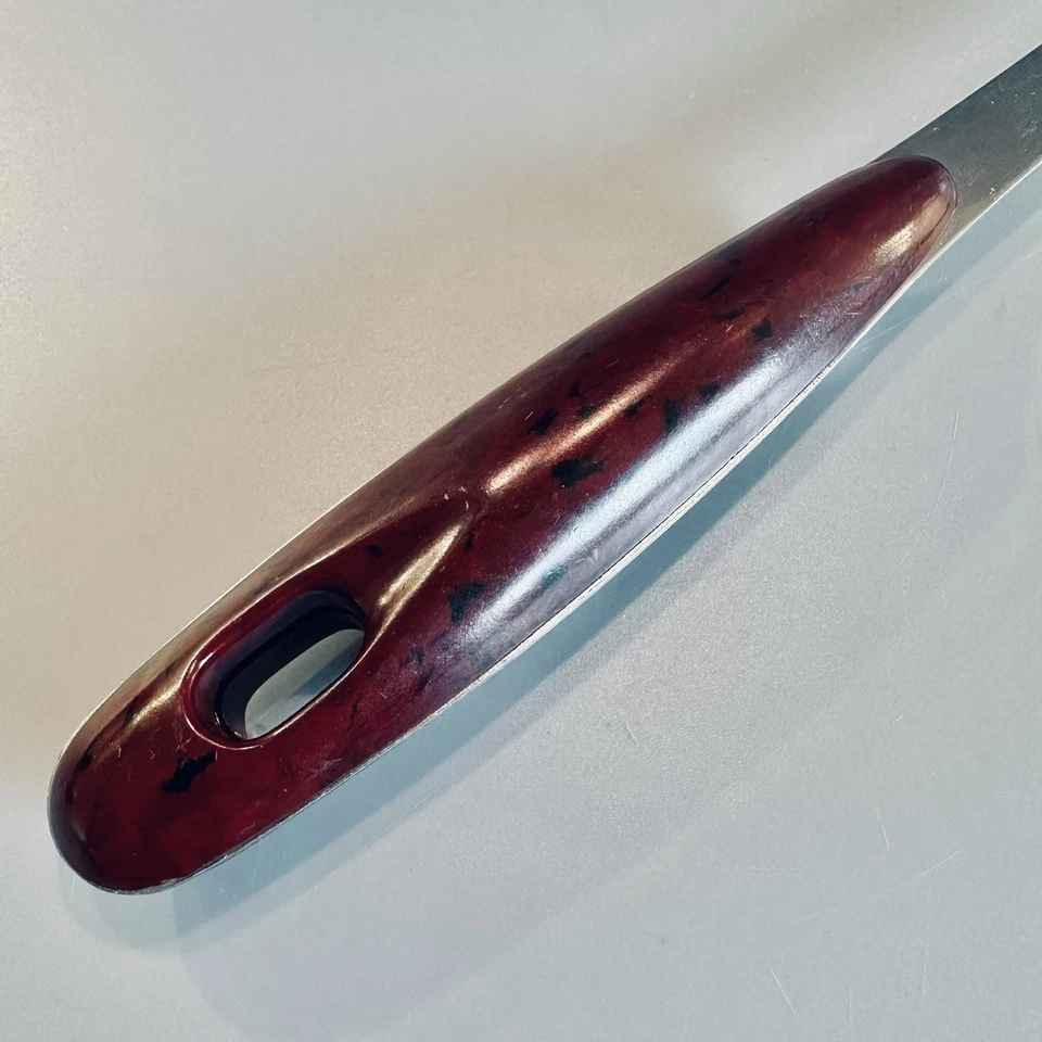 Vtg Spaghetti Serving Spoon Slotted Stainless Kitchen Utensil Italy 14” VGC - Image 2 of 4