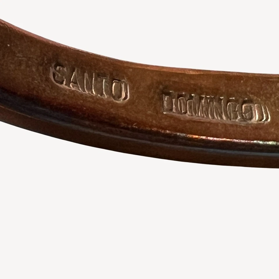 Vintage Native American Southwestern Santo Domingo Copper Cuff Bracelet Inlaid T - Image 3 of 4