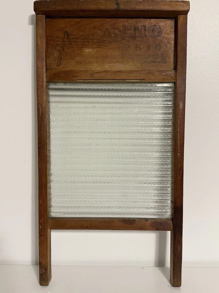 De Colección National Washboard Co No 510 Madera Costilla Vidrio Primitivo Campo Arte Popular Decoración Foto 2 de 3