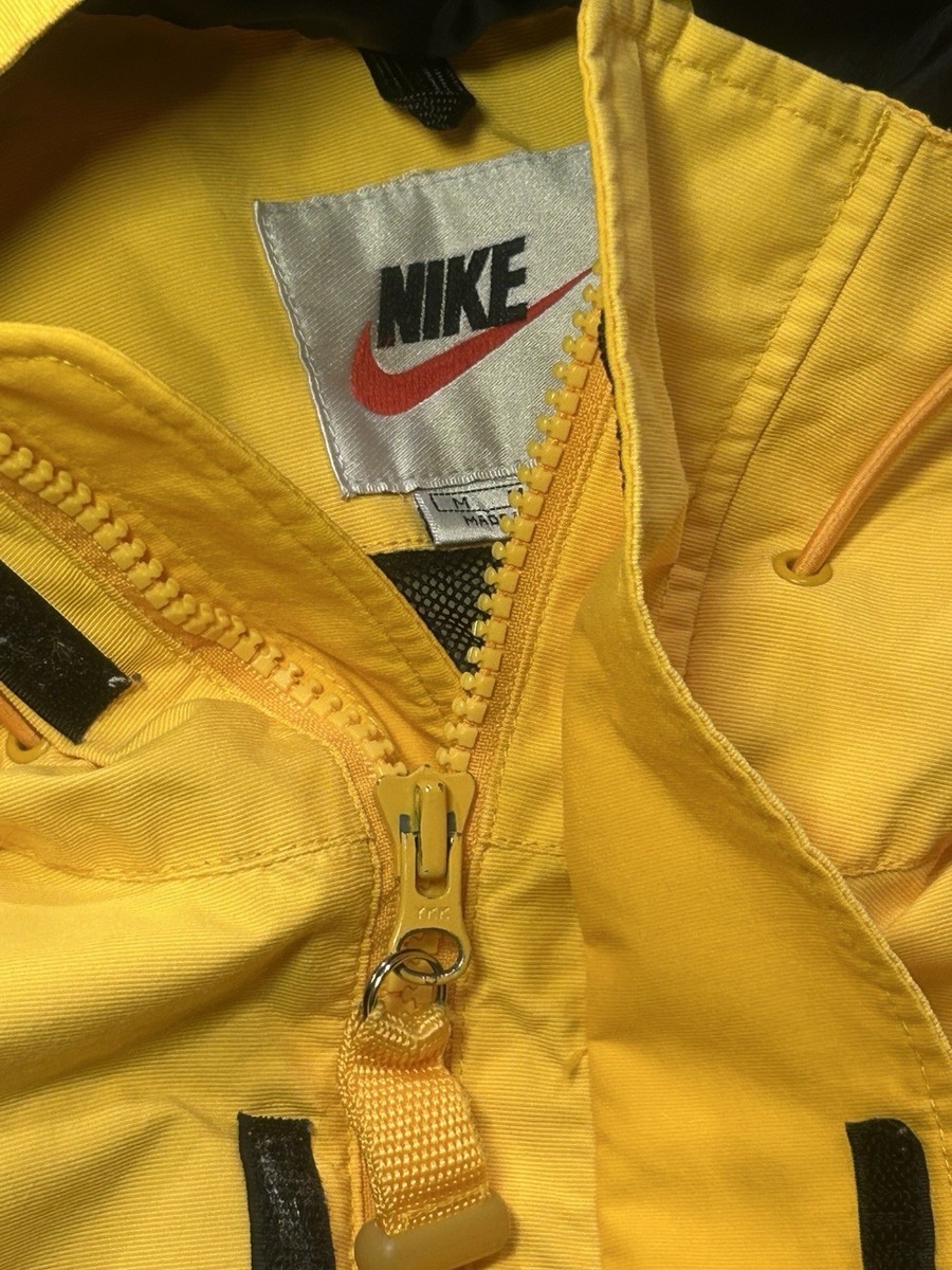 Vintage Men's Nike Climafit Tech Jacket Breathable Medium Yellow