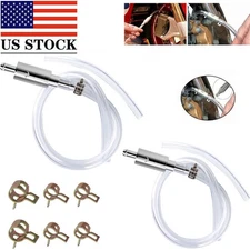 2 PCS Brake Bleeder Hose, One Way Check Valve Tube Bleeding Tool Kit Silver US