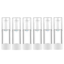 6 Pack 1oz 30ml Clear Airless Pump Bottles Refillable Travel Cosmetic Containers