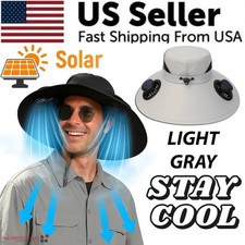 Solar USB Powered Fan Outdoor Fishing Hat Sunscreen Sun Hat With Dual Fan New