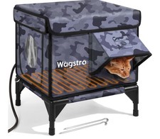 Cozy Heated Cat House - Waterproof, Insulated Shelter with Awning  Escape Door