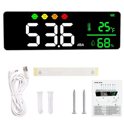 1pc Wall Mounted Noise Detector Decibel Meter 30 130dB Sound Level Meter LED
