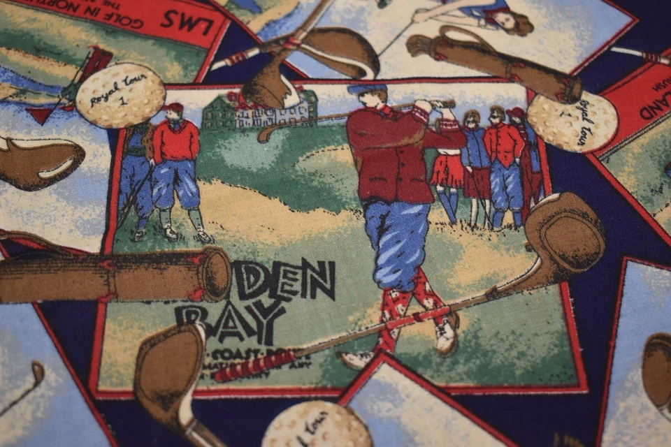 CONCORD FABRICS cotton 2 yards x 45 joan kessler GOLF ireland CRUDEN BAY silloth - Image 4 of 4