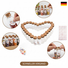 40 Stück Kleine Weithals Glasflaschen Zum Befüllen, 25ml Reagenzglas mit Korken,
