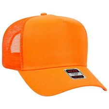 OTTO CAP 117-821 Unisex Neon 5 Panel Mid Profile Mesh Back Trucker Hat