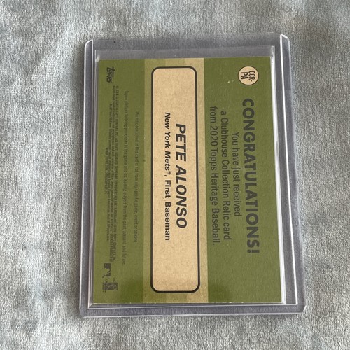 2020 Topps Heritage Pete Alonso Clubhouse Relics Gold 08/99 HOT INVEST NY Mets - Picture 2 of 3