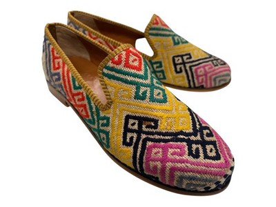 Handmade Kilim Shoes US-11 (EU-44) (sole-hard leather. lining-lambskin) for Men