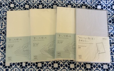 Set Of 3 Midori MD B6 Slim Grid Notebooks With One Midori Plastic Cover