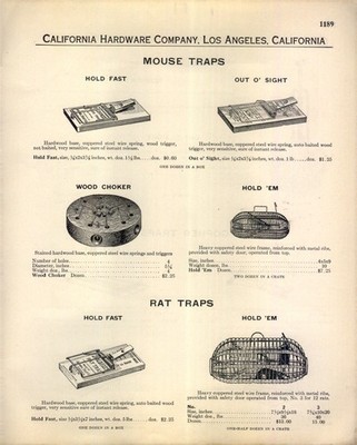 1927 PAPER AD Antique vintage Hold them French wire rat mouse trap fast Gopher