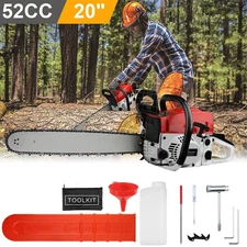 52CC 20" Gas Crankcase Chain Saw Gasoline Chainsaw Powered Wood Cutting Engine