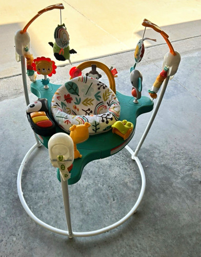 Ingenuity Activity Center Jumper w/ Seat & Hanging Toys, Infant Green/White