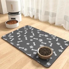Dog Food Mat-Pet Feeding Mat for Food and Water-No Stains Quick Dry Dispenser Ca