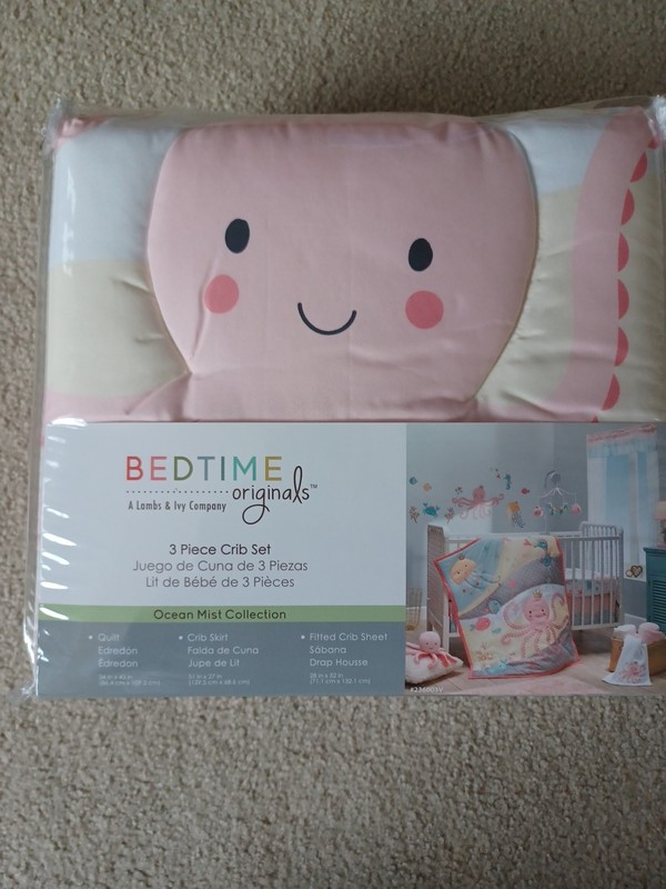 A Lambs & Ivy 3 Piece Crib Set Ocean Mist Collection Bedtime Originals