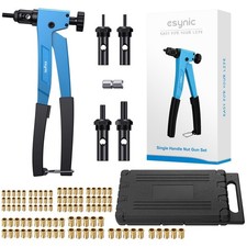 eSynic 10" Hand Rivet Nut Gun Heavy Duty Hand Riveter Kit Rivet Nut