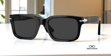 PERSOL PO3272S 95 48 Black Polar Dark Grey Polarized 55 mm Unisex Sunglasses