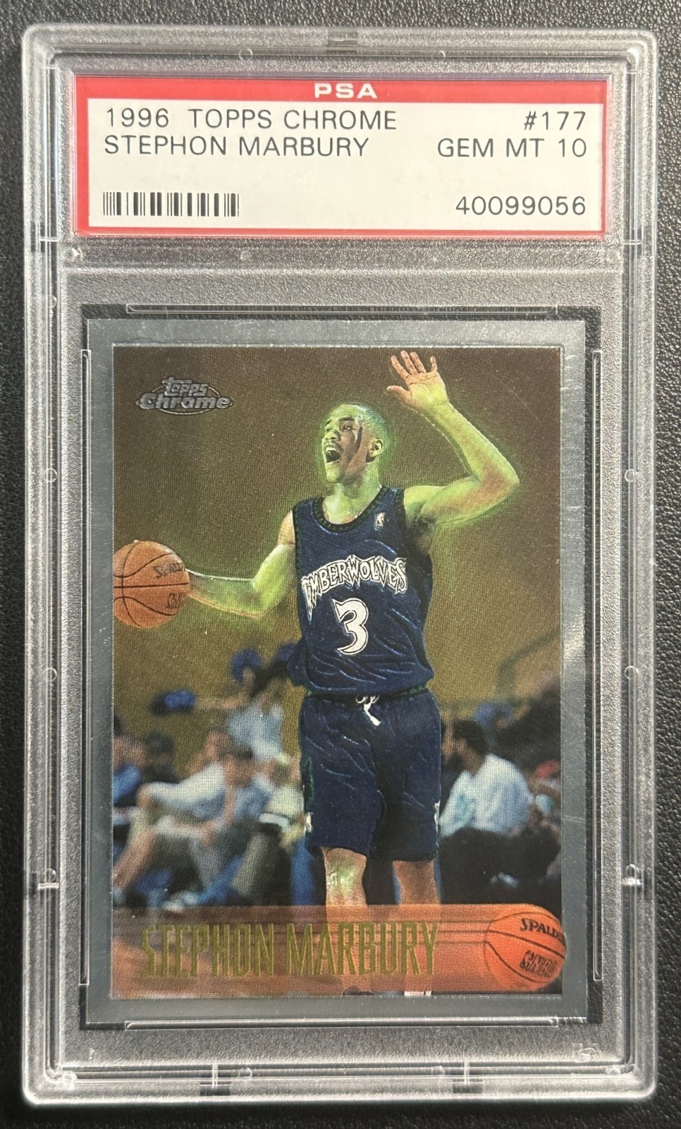 STEPHON MARBURY PSA 10 1996-97 TOPPS CHROME #177 ROOKIE RC TIMBERWOLVES 9056