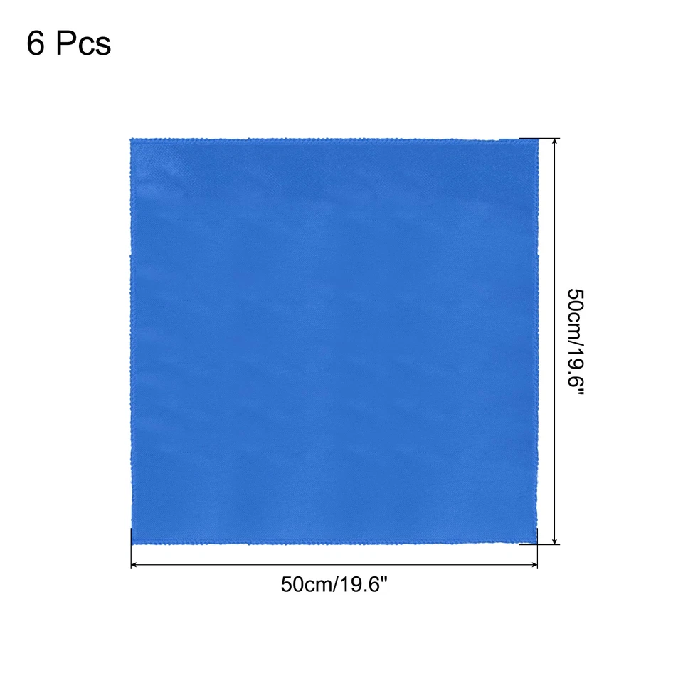 6 pezzi tovaglioli di stoffa tovaglioli da tavola in raso blu tovaglioli 20x20" - Immagine 2 di 4